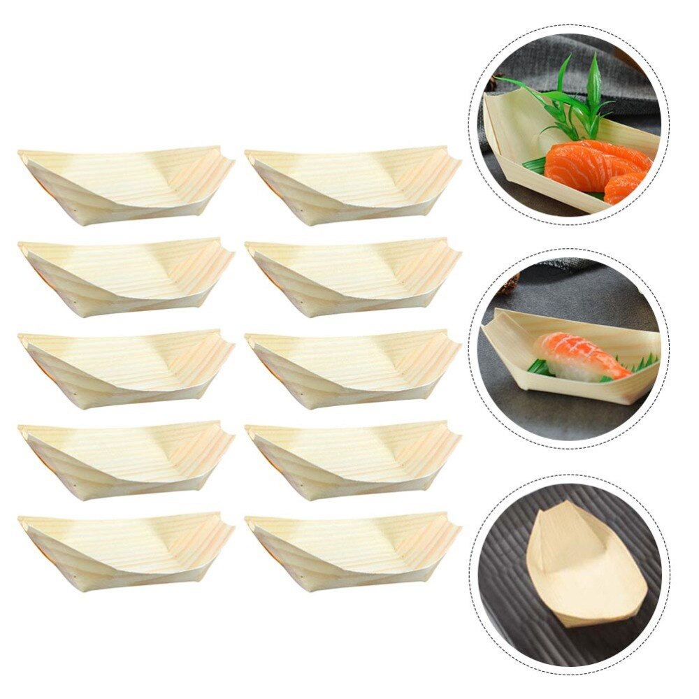 Disposable Sushi Plate Boat Shaped Dish Japanese Style Snack Tray Serving Dish: Default Title