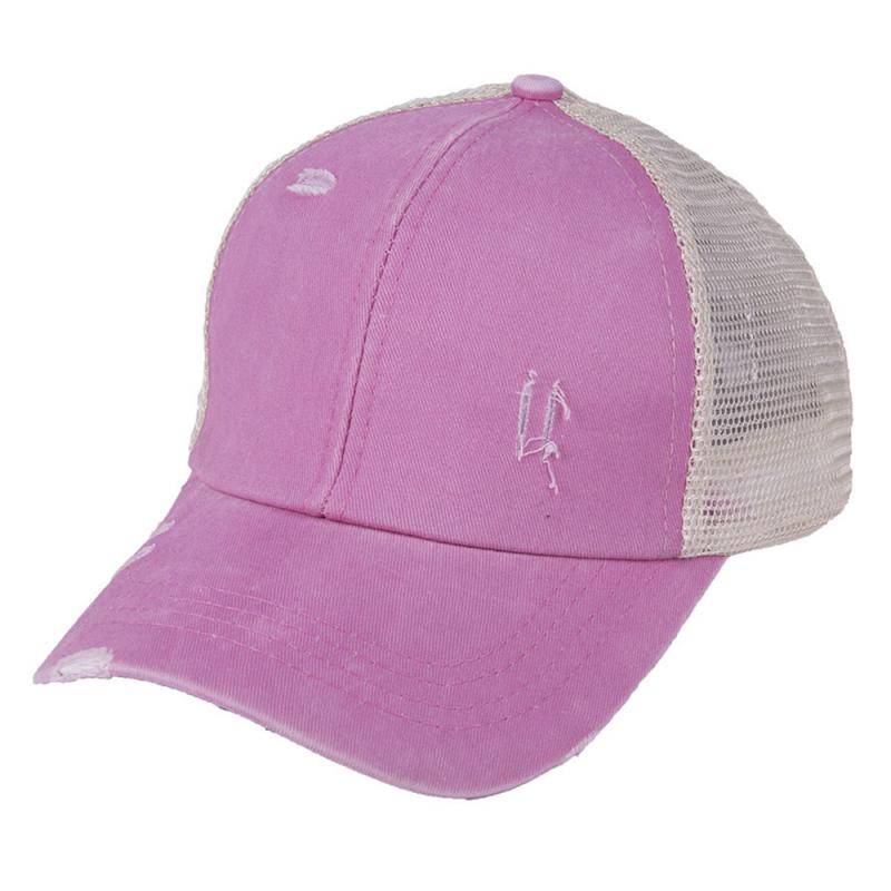 Ponytail Baseball Cap Messy Hats For Women Washed Cotton Snapback Caps Casual Summer Sun Visor Outdoor Sports Caps: 02