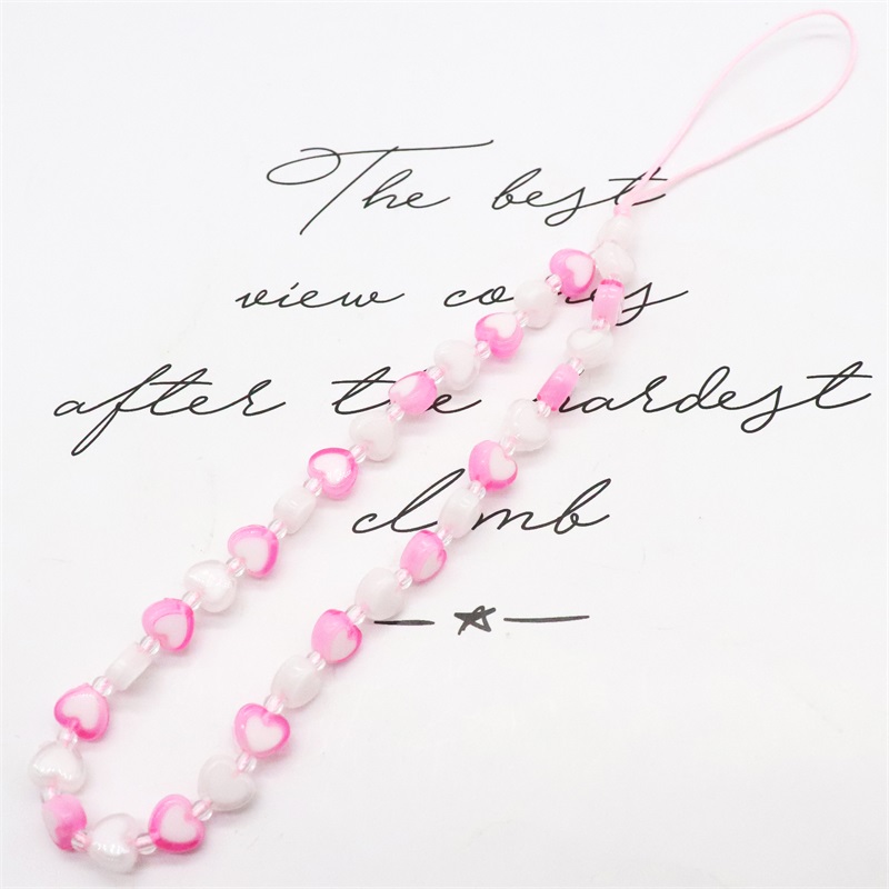 Blauwe Ster Bohemian Kleurrijke Zachte Klei Mobiele Telefoon Keten Voor Vrouwen Acryl Regenboog Keramische Liefde Kristal Kralen Mobiele ph: Blue White Zinc Plated