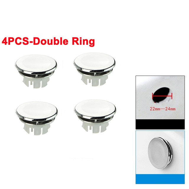 4 Uds cocina baño lavabo Circular desbordamiento cubierta de drenaje decoración bañera fregadero agujero desbordamiento hueco lavabo desbordamiento: Azul