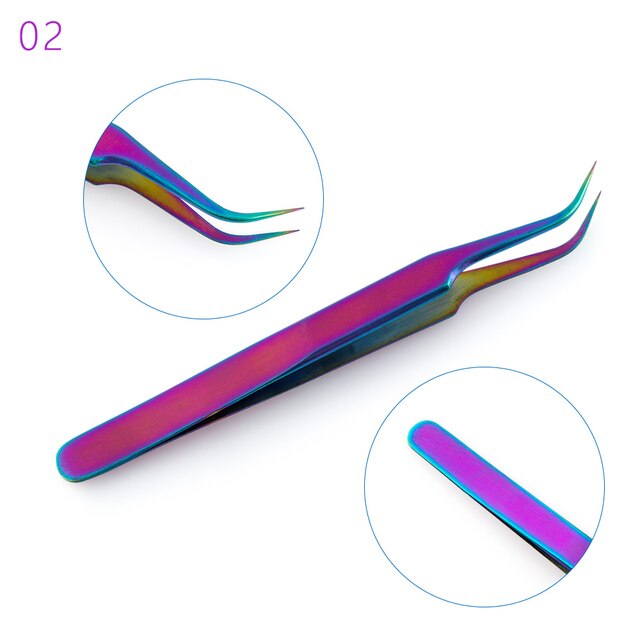 Gekleurde Wimper Pincet Voor Extensions Professionele Rvs Lash Pincet Set Make-Up Tool Wimper Extension Supplies
