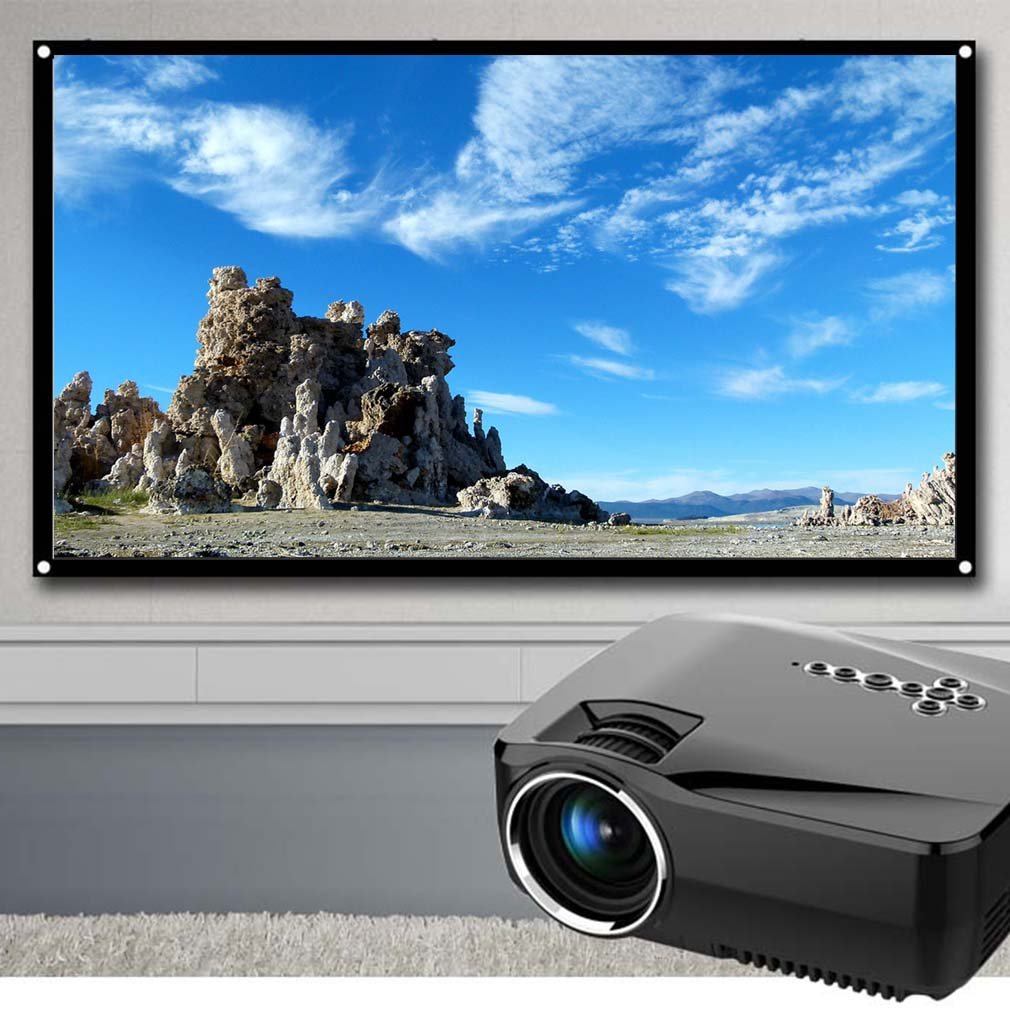 72 inch 16:9 Portable White Projector Screen Fabric Material Folded Projection Screen High-definition Curtain