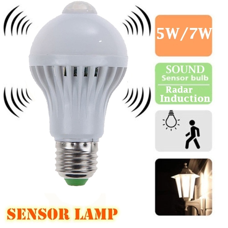 Led Pir Motion Sensor Lamp E27 220V 3W 5W 7W Automatische On/Off Led Lamp licht Gevoelige Menselijk Lichaam Beweging Detector Lichten
