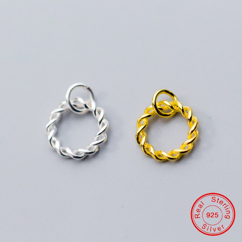 Uqbing Gold- und silber-dreh-kreis-anhänger für damen , 925 Sterling silber diy-Reize-armbänder