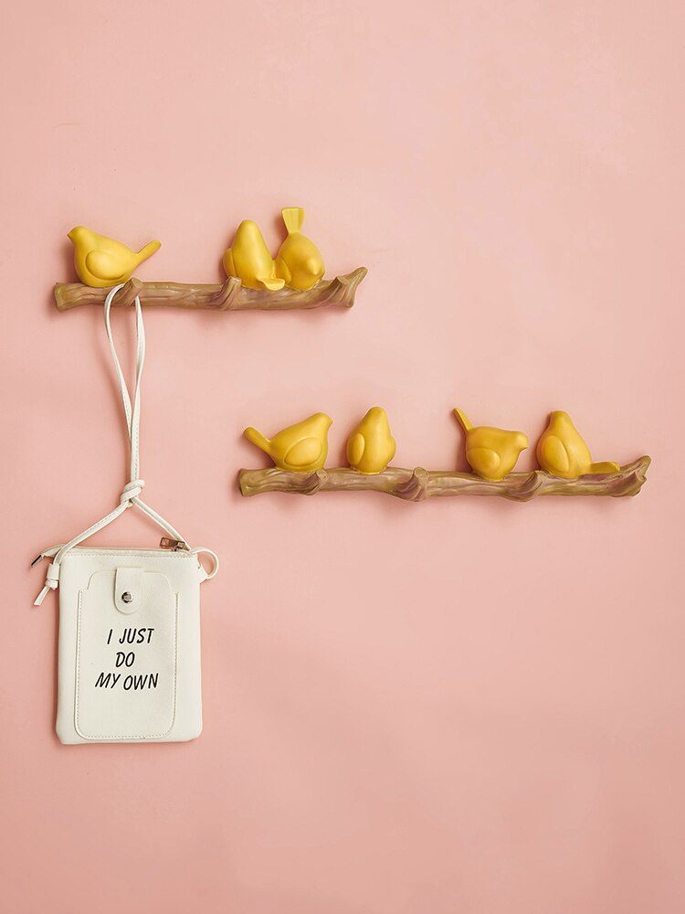 Muur Hanger Zonder Gat Kamer Accessoires Home Decoratie Vogels Decor Houten Hanger Kleding Winkel Decoratie Paskamer Haak