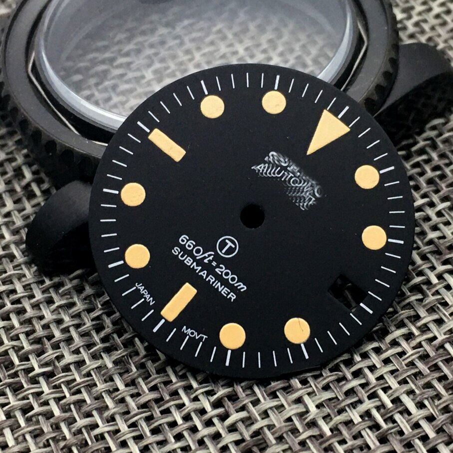 28.5Mm Stérile Romain Pas De Montre Cadran Ajustement NH35 Mouvement Skeio 221