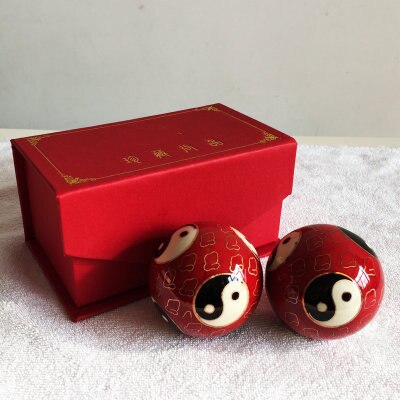 Bola de fitness Cloisonne, Bola de Salud de Tai Chi de tono hueco, mano de ancianos que sostiene las bolas de ocho trigramos: Beige