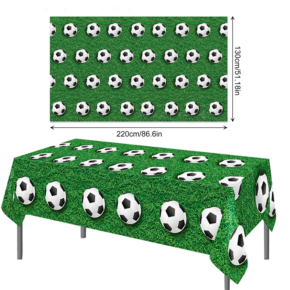 FußBall-Tischdecken, FußBall-Geburtstagsparty-Dekorationen, FußBall-Tischdecke aus rechteckigem Kunststoff, perfekt für Partys zum Spieltag