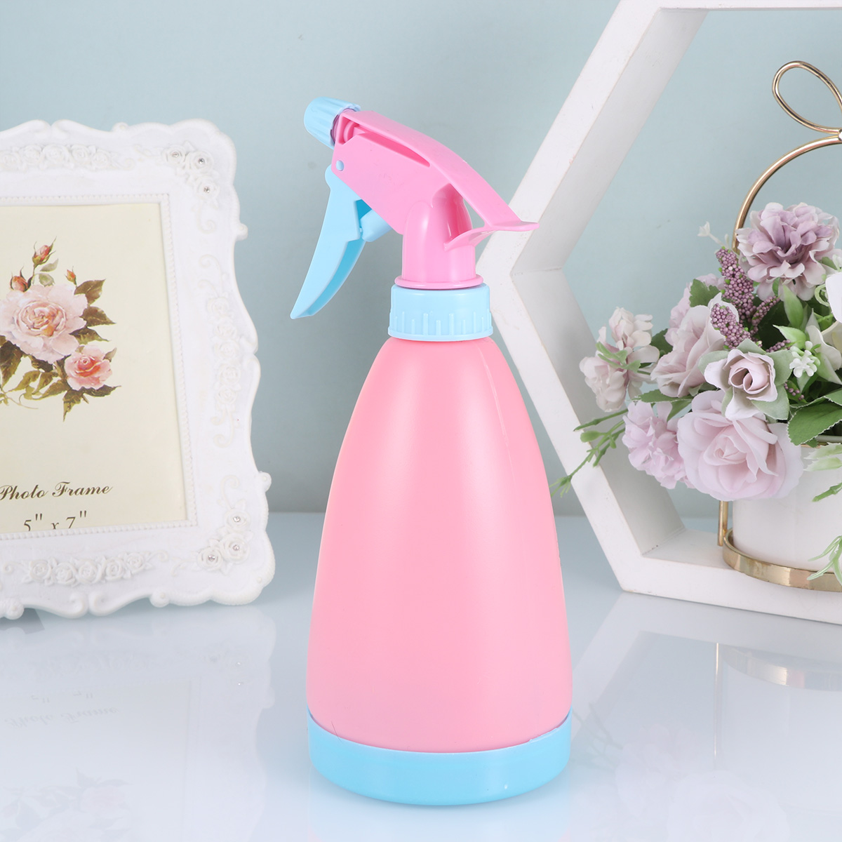 Hand Press Bottle Portable Useful Durable Plastic Bottle Storage Container Big Capacity Plastic Bottle for Home School: Pink