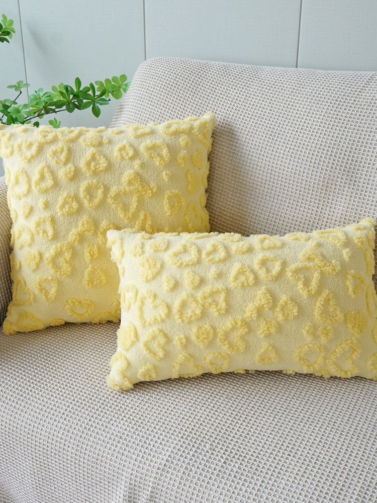 30x50/45X45CM Plush Heart-shaped Throw Pillow Cover Living Room Jacquard Waist Cushion Cover Decor Home Decorative Pillowcase