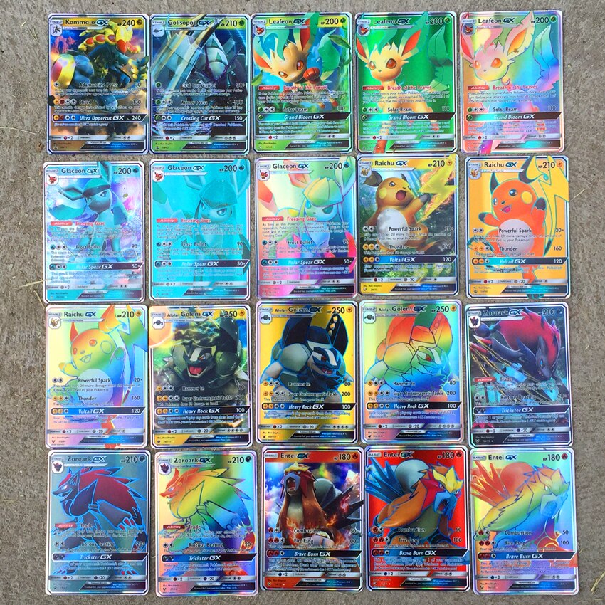 200 20 70 100 Stuks Gx Mega Ex Engels Shining Voor Speelkaarten Game Collection Battle Carte Trading Card Kinderen speelgoed