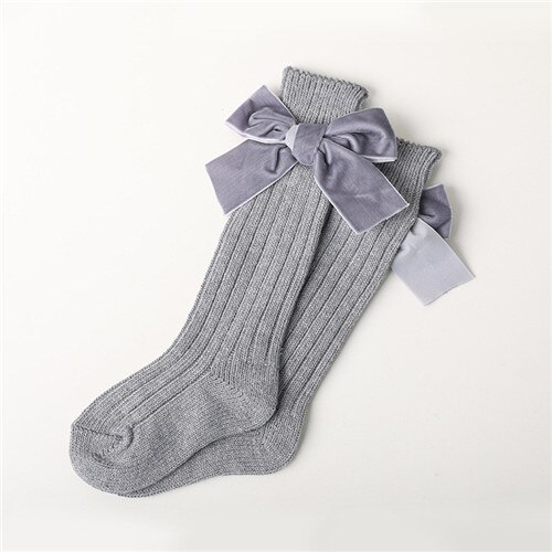 Lawadka Knit Baby Knie Hoge Sokken Winter Warme Sokken Voor Kinderen Mode Boog Baby Meisjes Lange Sokken Baby Goedkope Stuff accessoires: style 2 / S 0to2Years