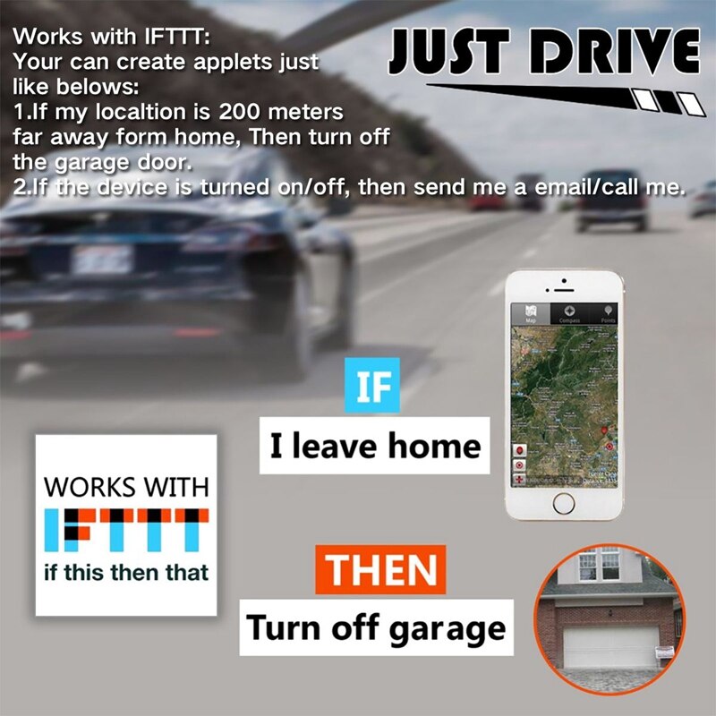 Wifi switch garageportcontroller til bil garageportåbner app fjernbetjening timing stemmestyring