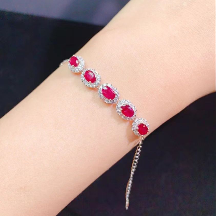 Pulseras de plata 925 con abalorio para mujer, pulseras femeninas de piedra de Esmeralda Natural auténtica, cadena de mano, joyería de disfraz para mujer, tendencia