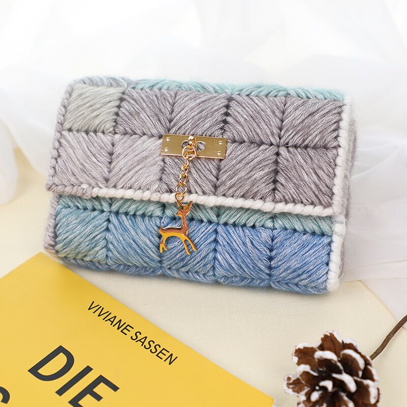 Wol Hand-Geweven Zak Opbergtas Decoratieve Gehaakte Diy Materiaal Pakket Accessoires: 7