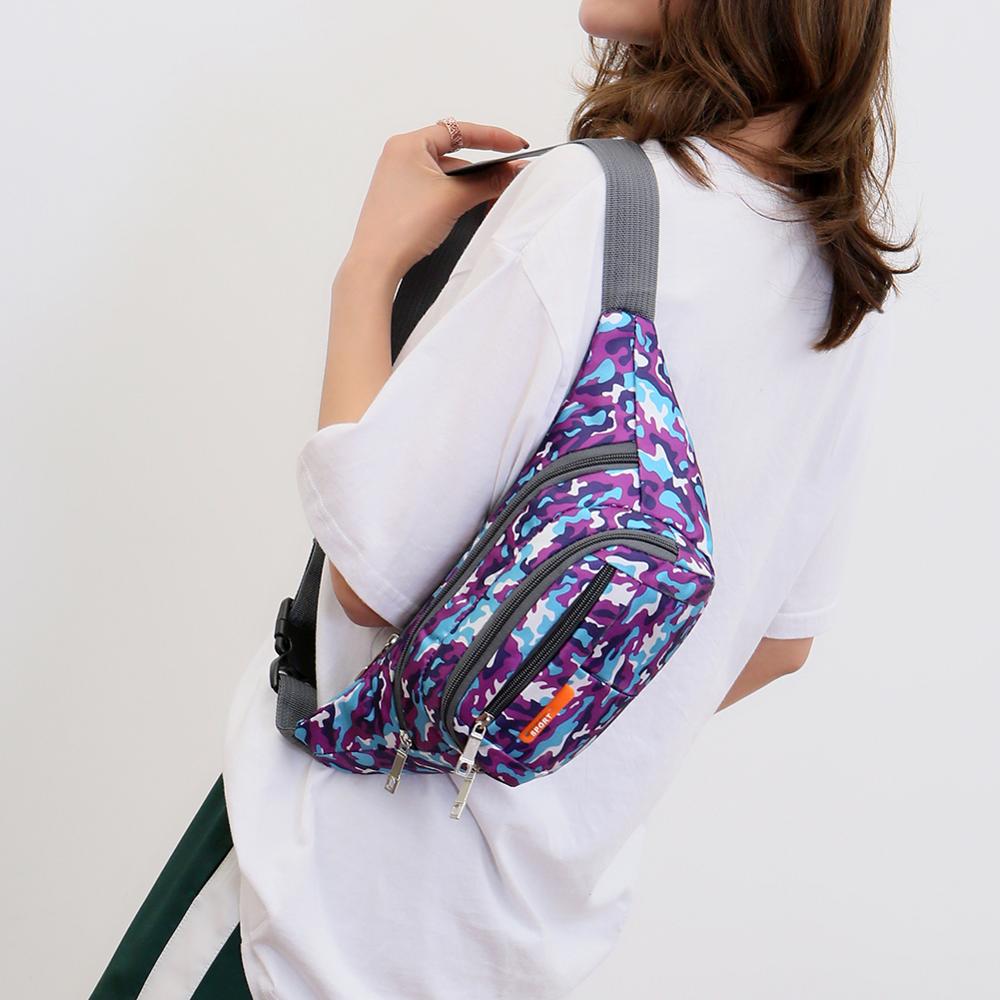 Camo Waist Bag Waterproof Unisex Nylon Waist Fanny Packs Casual Chest Bag Bum Bag Packs Chest Crossbody Bag