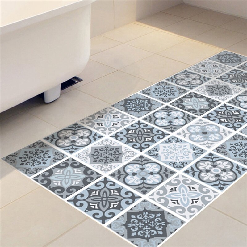Anti-Skid Wear-Resistant Flooring Stickers Waterproof Simulation Tiles Paste Living Room Bathroom Floor Decal 120X60Cm