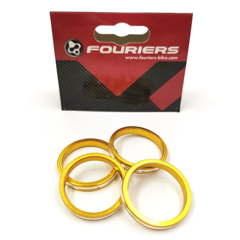 Fouriers mtb cykel gaffel spacer cykel vaskemaskine 28.6 mmx 34mm vaskeraluminium hoved 5mm rør vaskemaskine cykel tilbehør