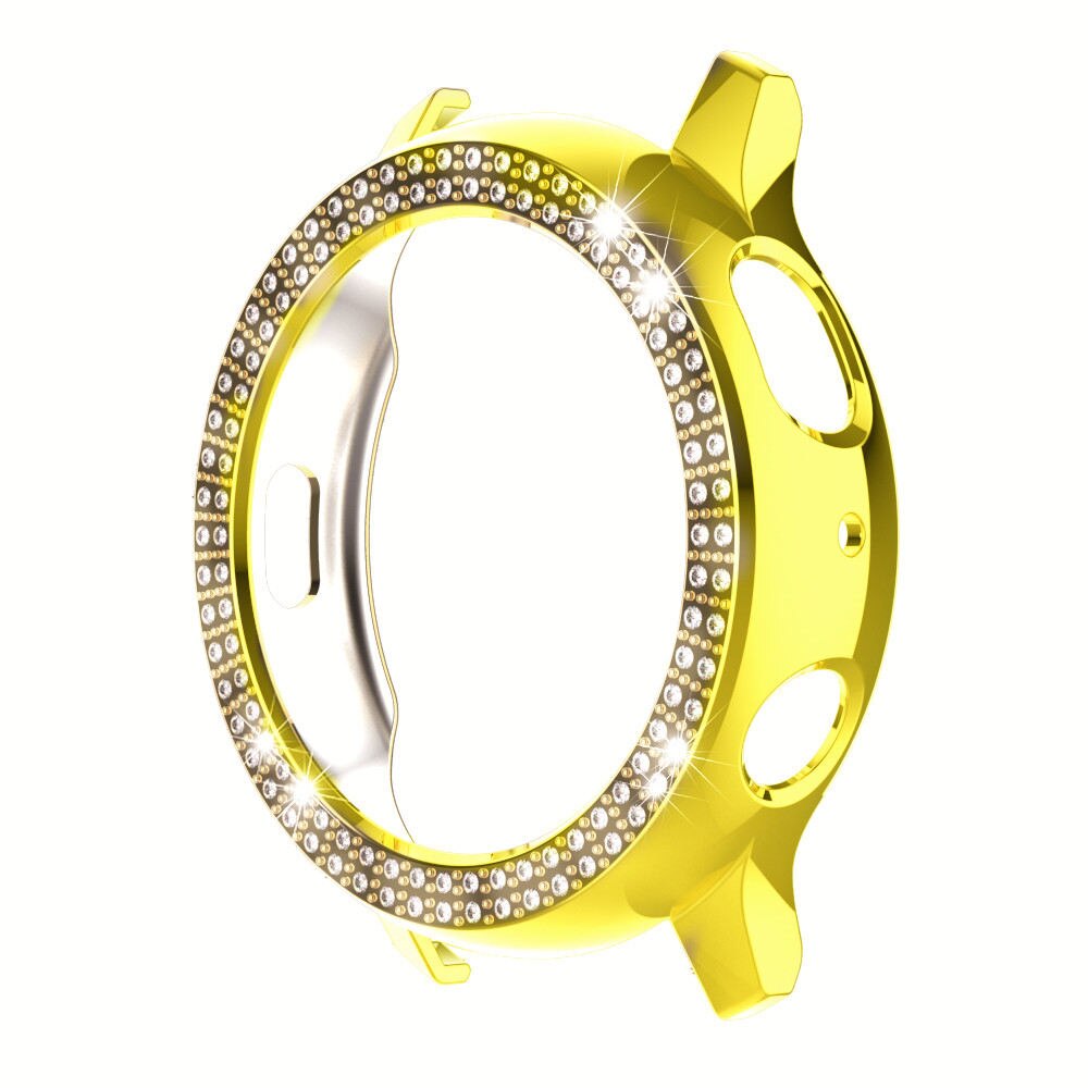 Hoesjes voor samsung galaxy watch active 2 44mm 40mm hoesje voor active 2 band dames dubbele rij diamant pc hoesje bumper: Goud / Voor actief 2 40mm