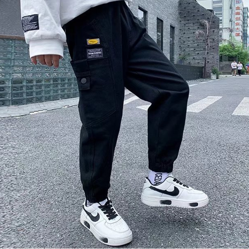 Boys' Pants Spring and Autumn Overalls Children's Loose Casual Children's Clothing Leggings Are Thin Slender Legs