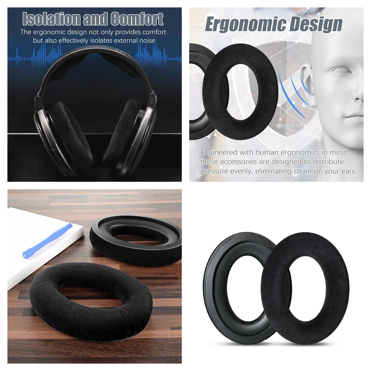 Vervanging Oorkussens Kussens Hoofdband Kit Voor Sennheiser HD515 HD555 HD595 HD598 HD558 PC360 Oorkussen Cover