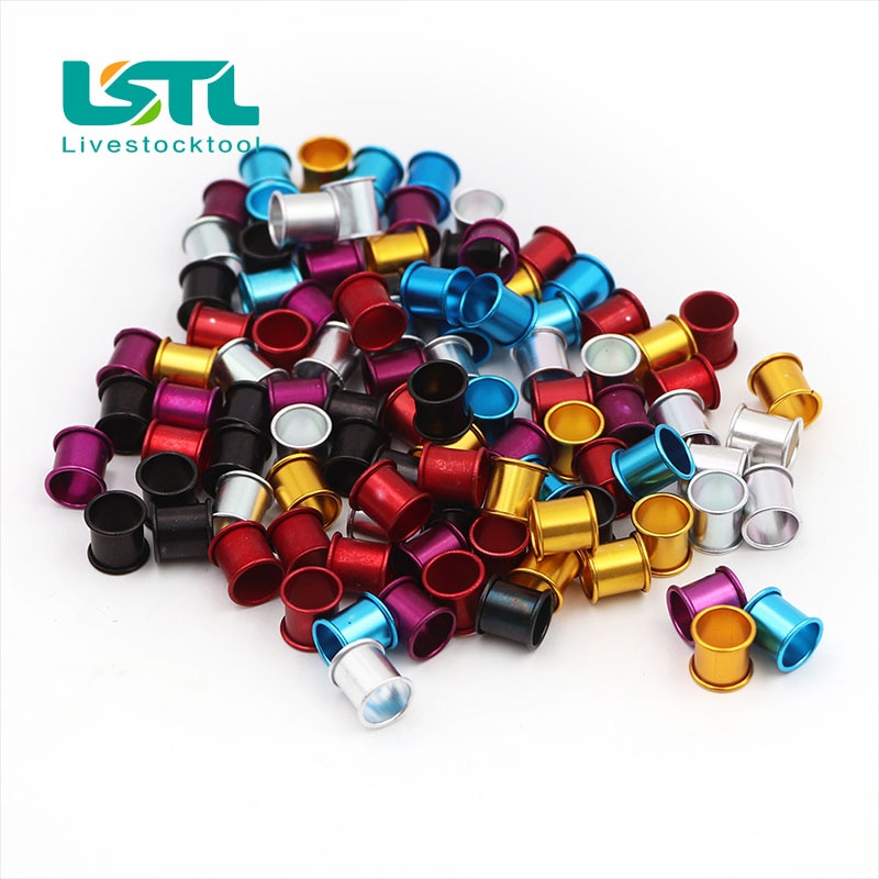 100 pcs Pigeon Bird Aluminum Foot Ring Bird Carriers Identification Inner diameter 8mm Length 10mm Bright Colors BirdFoot rin