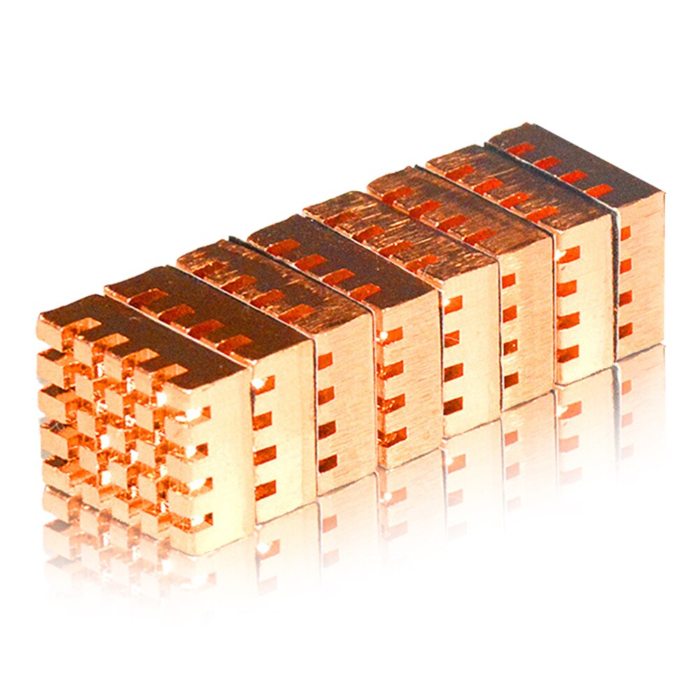 8pcs/Set Pure Copper RAM Heatsink Cooler Adhesive Back PC Computer Cooler RAM Heat Sink Graphics Card Memory IC Chip Radiator