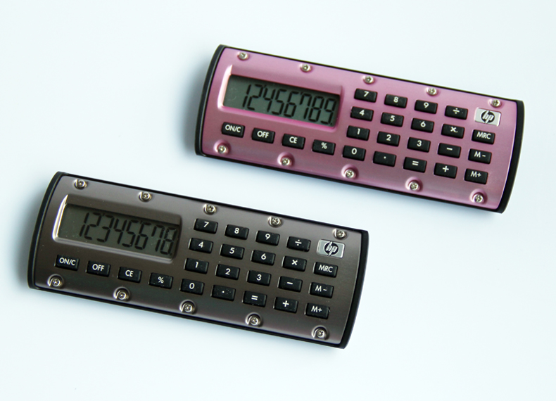 Mini calculadora Hp Quick Calc portátil, calculadora pequeña con imán Led de bolsillo para estudiantes