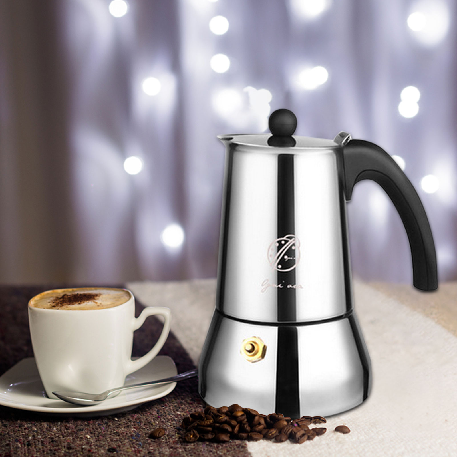200/300Ml Rvs Koffiezetapparaat Percolator Pot Aluminium Koffie Machine