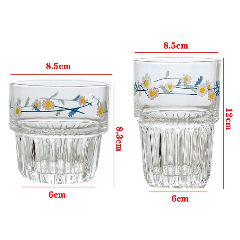 Glas kopper lille daisy vand tumbler ins japansk og koreansk juice cola mælk te krus sommer frisk iskaffe kopper