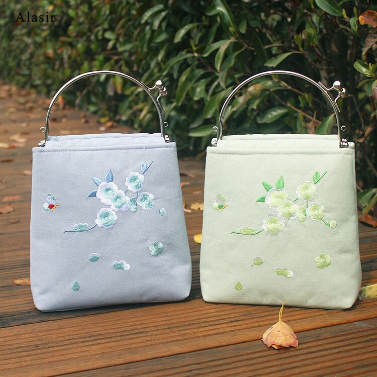 Alasir Tote Bag - Embroidered Canvas Handbag - Fresh Literature Art Style