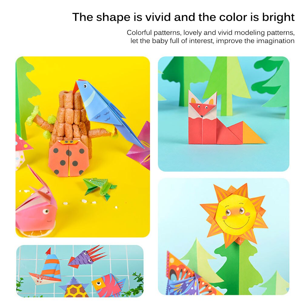 Ensemble de livre Origami de dessin animé, livre coloré en papier, jouet pour enfants de 3 à 6 ans
