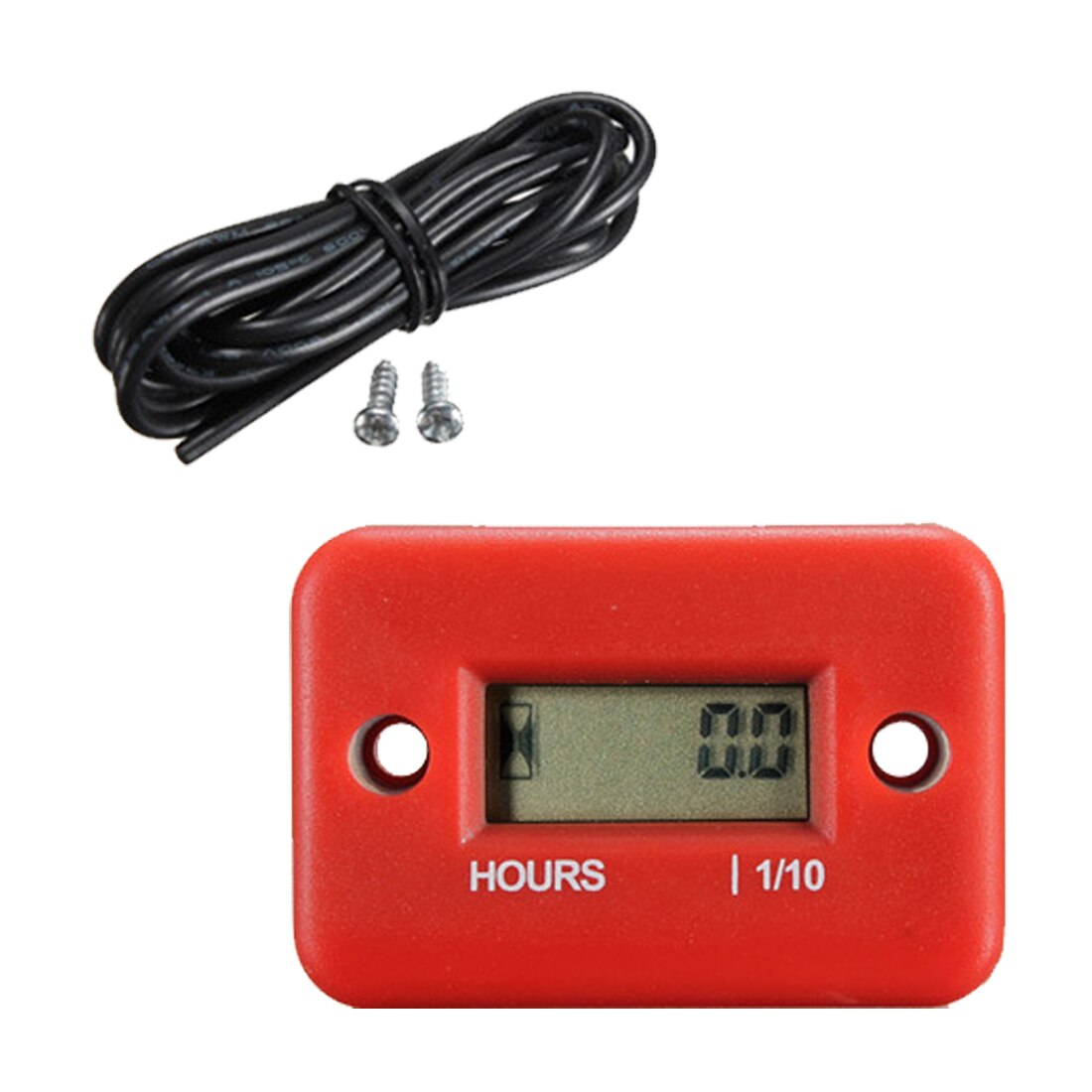 1 Pcs Inductieve Digitale Urenteller Waterdichte Lcd Display Voor Bike Motorcycle Atv Sneeuwscooter Marine Boot Ski Dirt Gas motor: Red