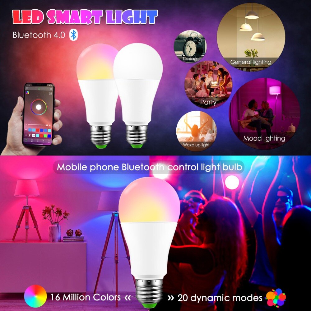 Draadloze Bluetooth 4.0 Smart Verlichting Lamp 10 W LED Magic RGBW Thuis Gloeilamp E27 Kleurverandering Dimbare IOS/Android