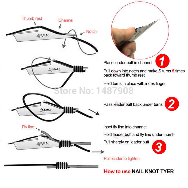 SAMSFX Quick Knot Tying Tool Loop Tyer Hook Remover w/ Zinger Retractors Fly Fishing Gear Combo Fish Tackles Accessories