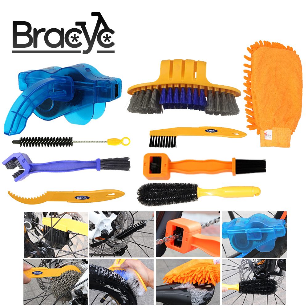 Portable Bike Chain Cleaner Bicycle Cleaning Kit MTB Chain Gear Washer Machine Scrubber Brush Universal Cycling Maintenance Tool