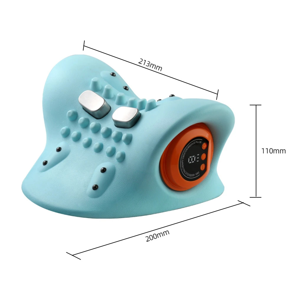 Masajeador de cuello eléctrico, Airbag con calefacción infrarroja USB, tracción de cuello, vibración, hombro, columna Cervical, soporte para hombros, relajación