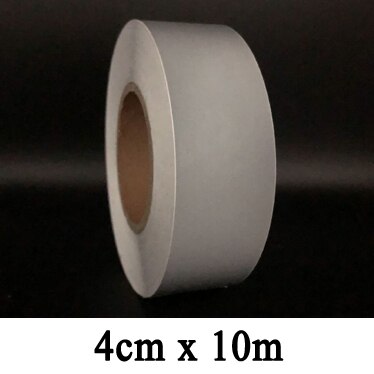 Bande de garniture auto-adhésive en tissu réfléchissant, ruban de bordure pour vêtements, sac de casquette pour la visibilité, utilisation en toute sécurité: 4cmx10m
