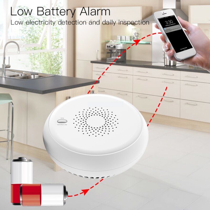 Tuya Zigbee Smart Smoke Detector App Remote Control Real-time Voice Alarm Prompt Smart Smoke Sensor Home Security System