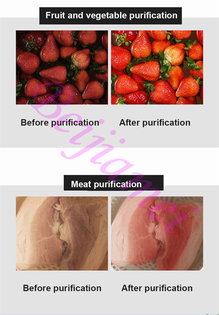 Obst Gemüse Waschen Reinigung Maschine 8L Lebensmittel Material Purifier Automatische Fleisch Körner Ozon Desinfektion Maschine
