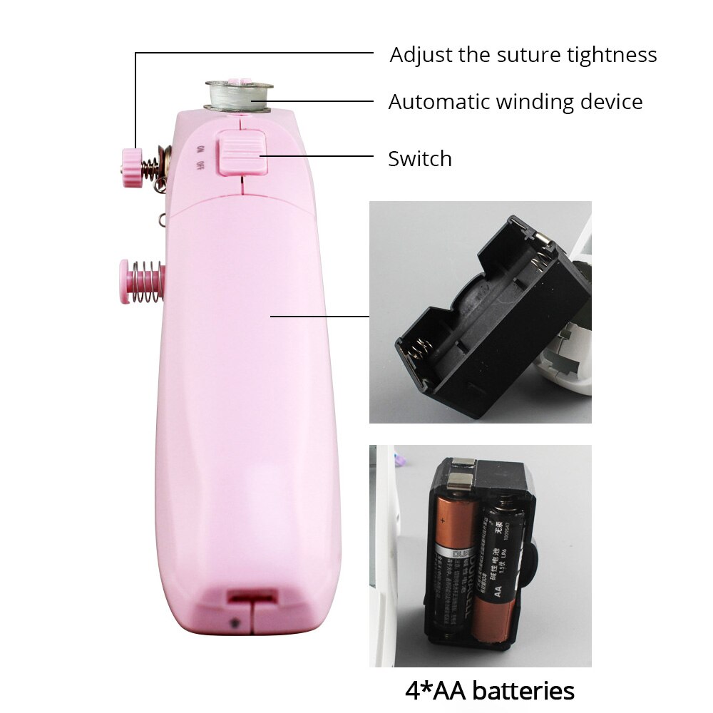 Portable Handheld Sewing Machine Cordless Electric Sewing Machine Set Home Sewing Quick Repair DIY Clothes Sewing Machine