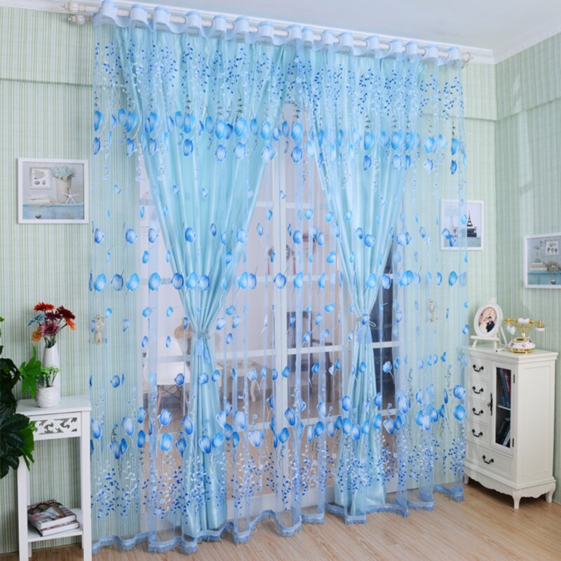 Tende moderne in Tulle per soggiorno tende viola per bambini camera da letto porta tende da cucina corte tende Creative