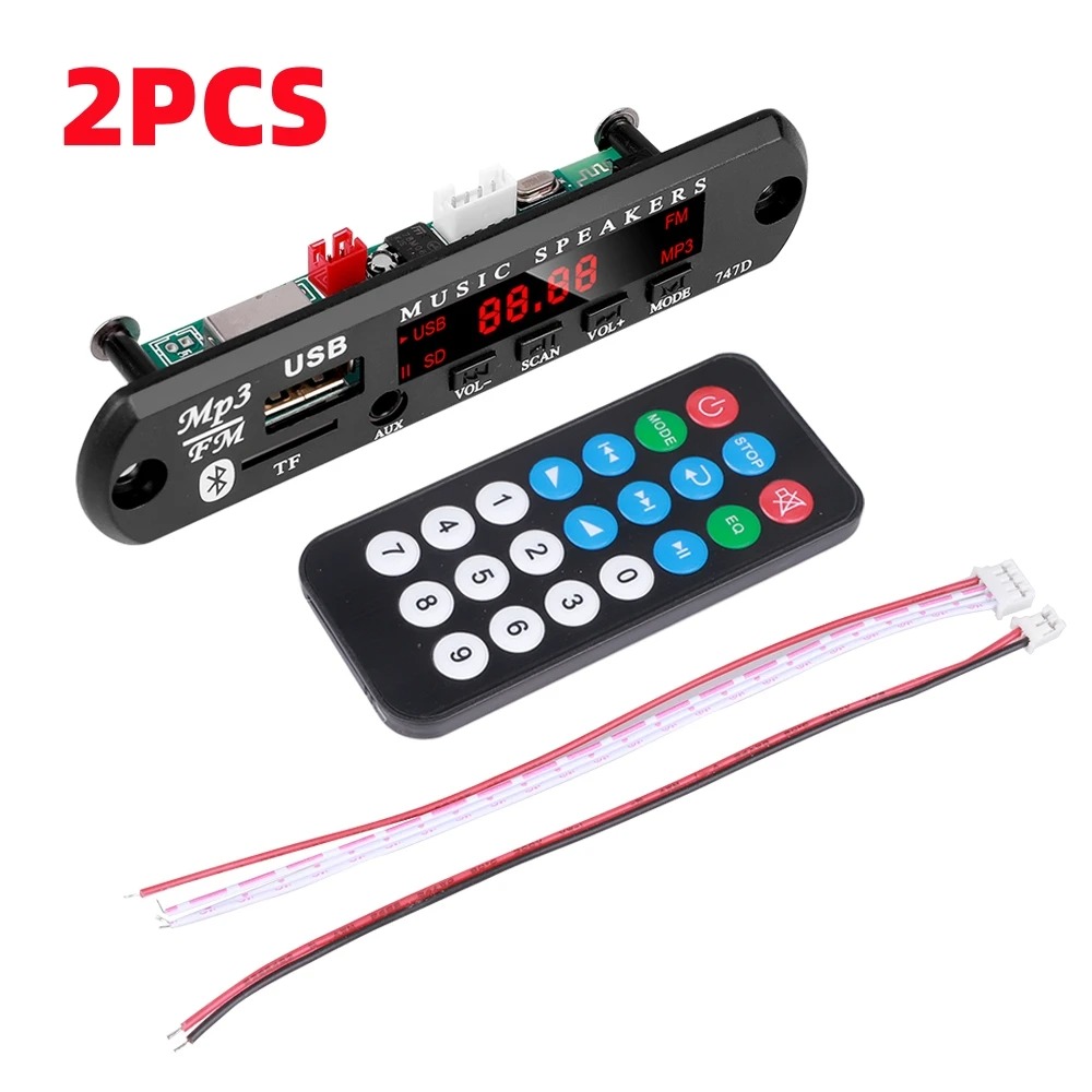 1-5PCS 9V 12V MP3 WMA Decoder Board USB AUX TF FM Radio Bluetooth 5,0 drahtlose Verlustfreie Musik Player Modul mit Fernbedienung: Rot