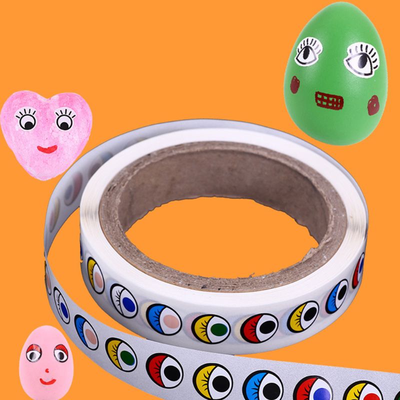 Klistermærker ruller funky mønster pædagogisk legetøjsdekoration øje / næse / mund-billede farver muligheder