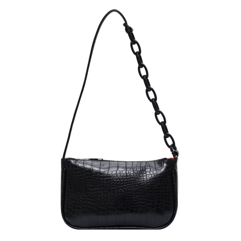 Krokodille mønster baguette håndtaske til kvinder slik farve kæde damer små skuldertasker læder armhule taske