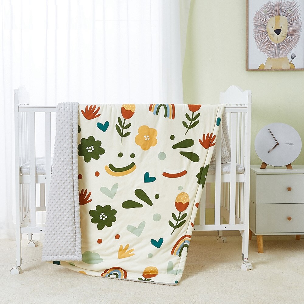 Pasgeboren Baby Comfort Slapen Banket 100% Katoen Minky Dot Quilt Cover Case Kinderen Slaapkamer Beddengoed Troostende Sleeper Dekbed