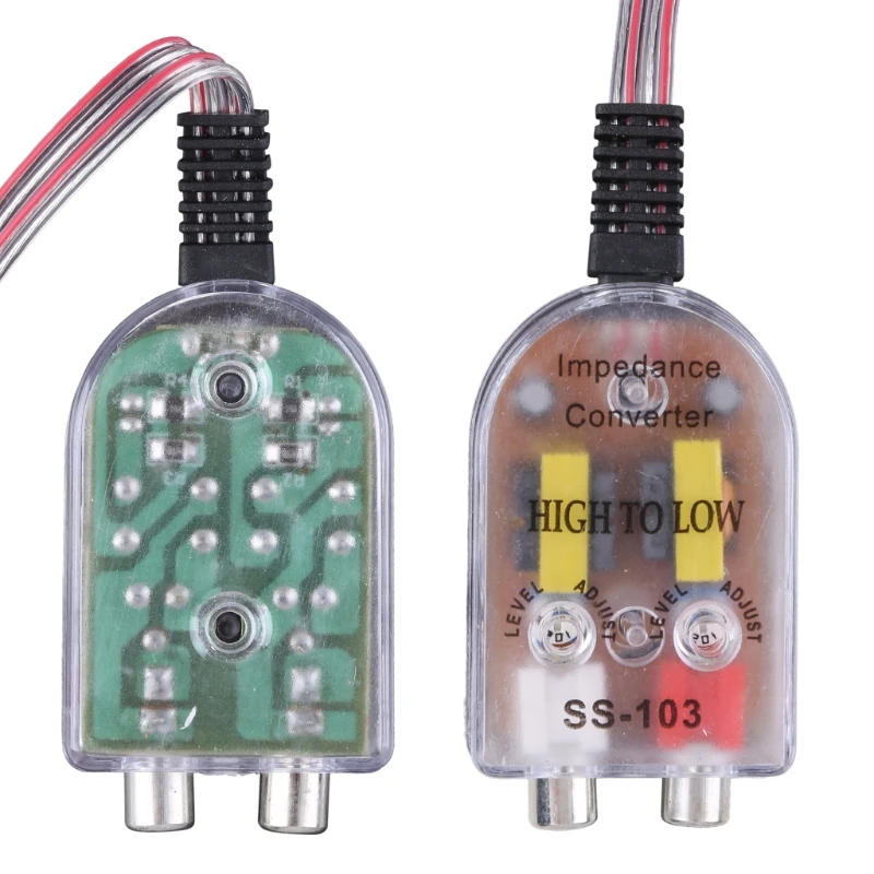 Auto 12V Stereo Hoge naar Lage Lijn RCA Luidspreker Niveau Uitgang Converter Kabel Adapter