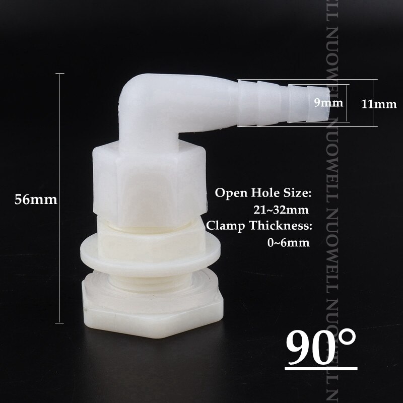 4Sets 1/2" ABS Aquarium Fish Tank Outlet Connectors Water Tank Adapter Bucket Joints Connector Drainage Pipe Fittings