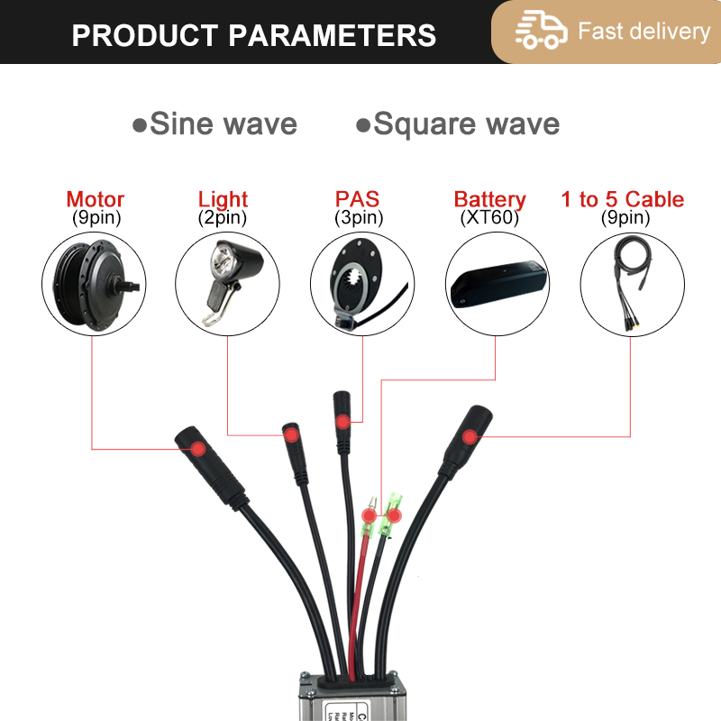 250w-3000w sähköpyörän ohjainta  kt 15a-50a siniaalto-kanttiaalto-ohjainta harjattoman moottorin polkupyörän lisävarusteita