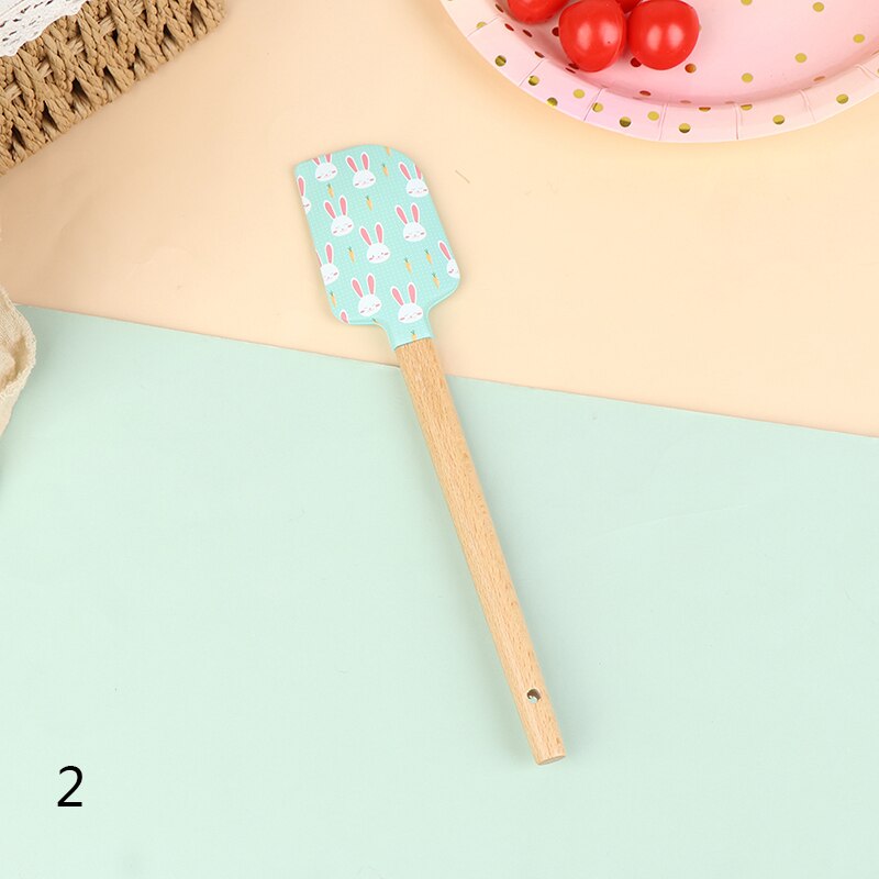 Color Silicone Baking Spatula Heat-Resistant Non-stick Cooking Utensils Non-deformable Soft Baking Spatula Kitchen Baking Tool: N2